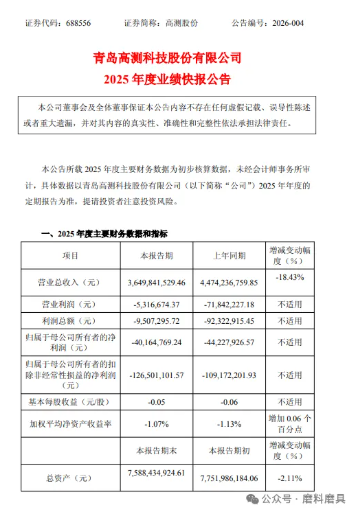 光伏行业持续承压 高测股份2025年业绩再度亏损